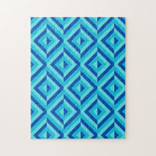 Frustration des Musters "Blue Geometric Diamond" Puzzle