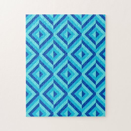 Frustration des Musters "Blue Geometric Diamond" Puzzle (Vertikal)