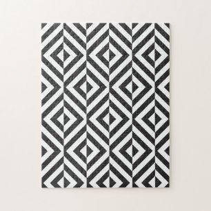 Frustration eines schwarz/weiß geometrischen Diama Puzzle
