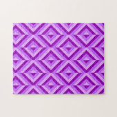 Frustration lila geometrischer Diamantmuster Puzzle (Horizontal)