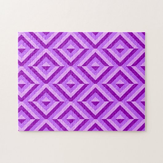 Frustration lila geometrischer Diamantmuster Puzzle (Horizontal)