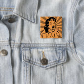 Frustrierte Frau Schrei Lustig Knopf Abzeichen Pin Button (Beispiel)