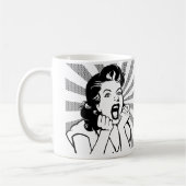 Frustrierte Frau schreit Funny Mug Kaffeetasse (Links)