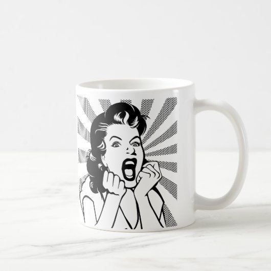 Frustrierte Frau schreit Funny Mug Kaffeetasse (Rechts)
