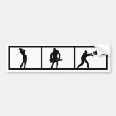 Frustrierter Golfer wirft seine Tasche Autoaufkleber (Vorne)