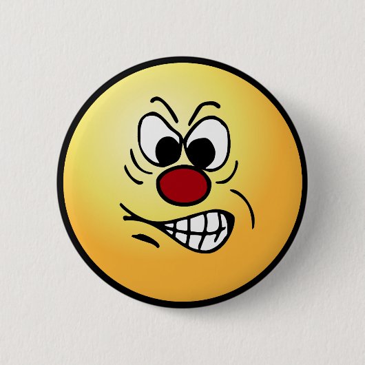 Frustriertes Gesicht Grumpey Button (Vorderseite)