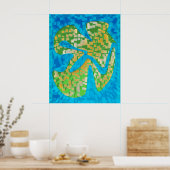 Frutiger Aero Pixel Mosaic Extrusion Poster (Küche)