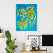 Frutiger Aero Pixel Mosaic Extrusion Poster (Heimbüro)