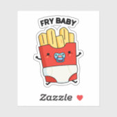 Fry Baby Funny French Fries Pun Aufkleber (Blatt)