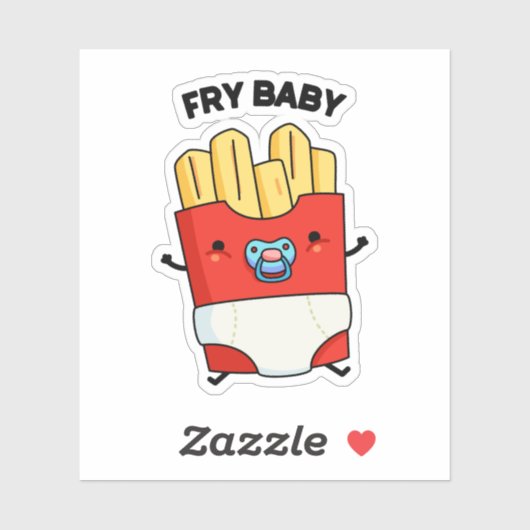 Fry Baby Funny French Fries Pun Aufkleber (Blatt)