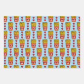 Fry Day I'm in Love | Punny Cartoon French Fries S Geschenkpapier Set (Vorderseite 3)