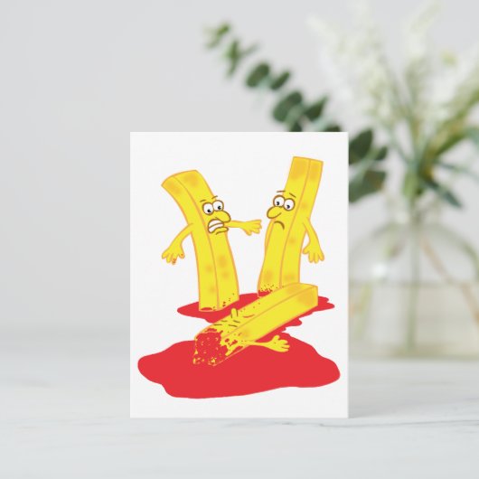 Fry Death Postkarte (Stehend Vorderseite)