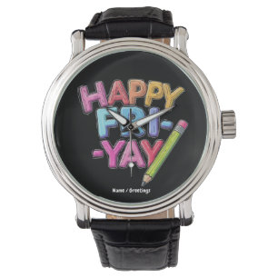 FrYay Freitagliebhaber Funny Weekend Lehrer Armbanduhr