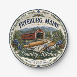 Fryeburg Maine Country Kitchen Melamin-Teller Pappteller