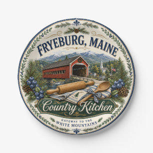 Fryeburg Maine Country Kitchen Melamin-Teller Pappteller