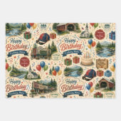 Fryeburg Maine Geburtstagsfeier Geschenkpapier Set (Vorderseite 3)