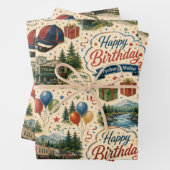 Fryeburg Maine Geburtstagsfeier Geschenkpapier Set (Beispiel)