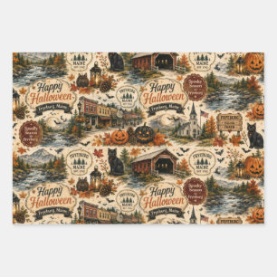 Fryeburg Maine Halloween-Geschenkpapier Geschenkpapier Set