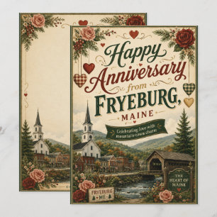 Fryeburg Maine Jubiläums-Grußkarte Feiertagskarte