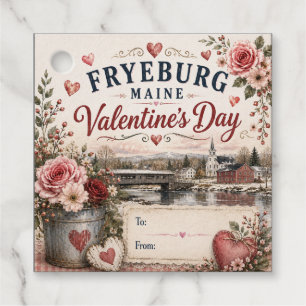 Fryeburg Maine Valentinstag Quadratische Geschenka Geschenkanhänger