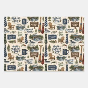 Fryeburg Maine Vatertags-Geschenkpapier Geschenkpapier Set