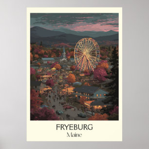 Fryeburg Maine Vintag Messe Städtische reisen Art Poster