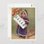 Fry's "Five Boys" Milchschokolade und Zeichen Postkarte (Vorne/Hinten)