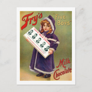 Fry's Five Boys Milk Chocolate Vintage Poster Postkarte