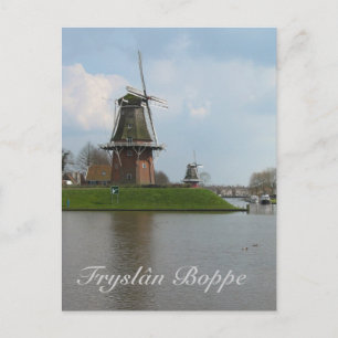 Fryslân Boppe Dokkum Windmill Postcard Kaart Postkarte
