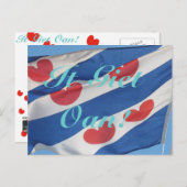 Fryslan Flag & Text Es Giet Oan! Postkarte (Vorne/Hinten)