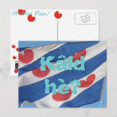 Fryslan Flag & Text Kâld hè? Postkarte (Vorne/Hinten)