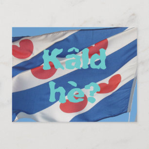 Fryslan Flag & Text Kâld hè? Postkarte