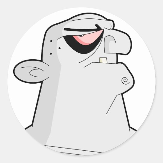 fs008-Cartoon-zombie-head Runder Aufkleber (Vorderseite)