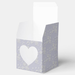 FS Style 1-Lila-White-FAVOR BOXES, Herzstil Geschenkschachtel