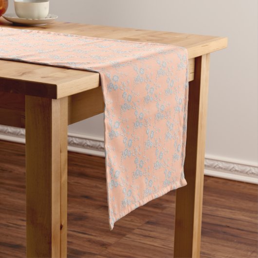 FS-Style 1-PEACH-WHITE-TABLE-RUNNER 14x72in Kurzer Tischläufer (Beispiel)