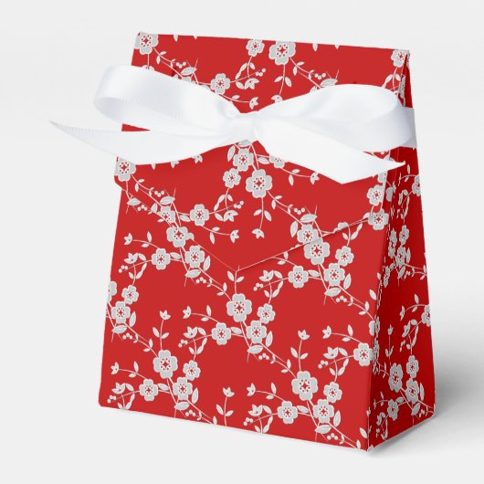 FS Style 1-Red-White-GASTGESCHENK BOXES, Zelt-Stil Geschenkschachtel (Vorderseite)