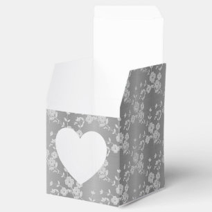 FS Style 1-Silver-White-D-FAVOR-BOXES, Herzkasten Geschenkschachtel