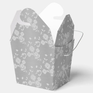 FS Style 1-Silver-White L-FAVOR BOXES, entfernen Geschenkschachtel