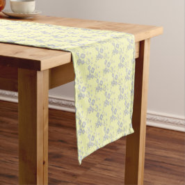 FS-Style 1-YELLOW LT-WHITE-TABLE-RUNNER 14x72in Kurzer Tischläufer