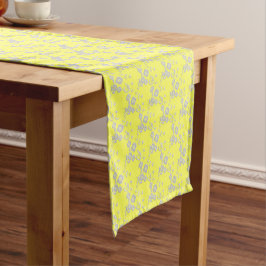 FS-Style 1-YELLOW-WHITE 2-TABLE-RUNNER 14x72in Kurzer Tischläufer