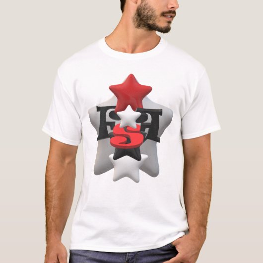 FSF-Logo "Stacks" Basic White T-Shirt (Vorderseite)