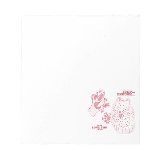 FSH - Schluss mit J/K-Liebe Sie - ASL Design Notizblock (Vorderseite)