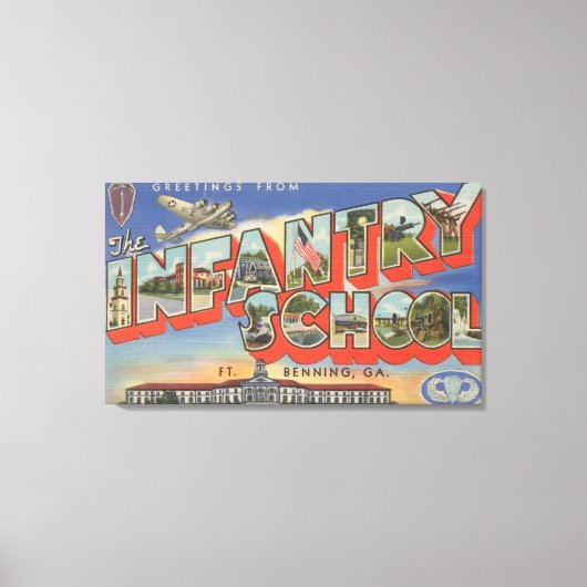 Ft. Benning, Georgia - Infanterie-Schule Leinwanddruck (Vorderseite)