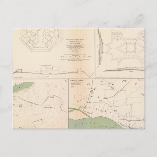 Ft Donelson, Memphis, Nashville Postkarte (Vorderseite)