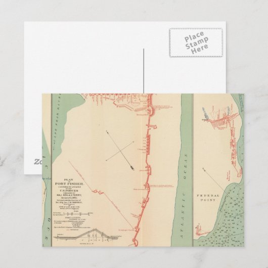 Ft Fisher Postkarte (Vorne/Hinten)