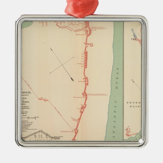 Ft Fisher Silbernes Ornament (Vorne)