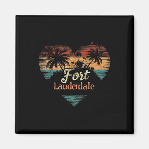 Ft. Fort Lauderdale - Herz Vintage Liebe Frauen Ki Magnet
