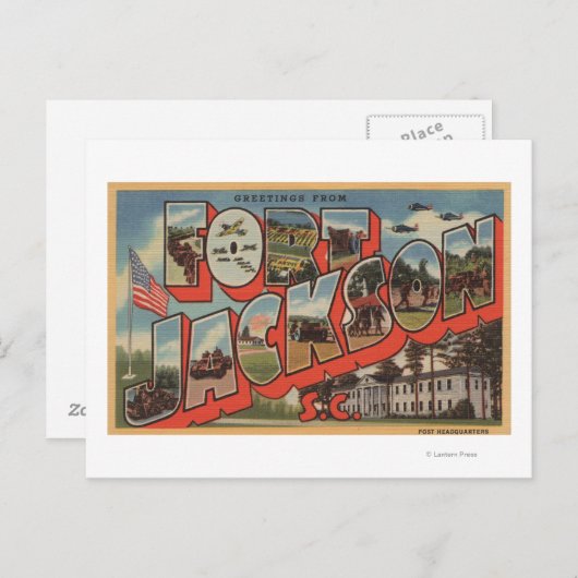 Ft. Jackson, South Carolina - Großbuchstaben Postkarte (Vorne/Hinten)