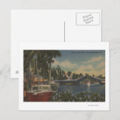 Ft. Lauderdale, FL - New River View & Drawbridge Postkarte (Vorne/Hinten)