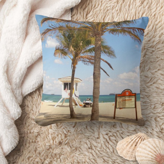 Ft Lauderdale Florida Beach - Rettungsschwimmer Kissen (Von Creator hochgeladen)